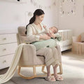 Glider Chairs,Modern Rocking Chair,Rocking Glider Chair for Nursery,Wingback Accent Rocker Chair Upholstered Tall Back Arm Chair w/Side Pockets
