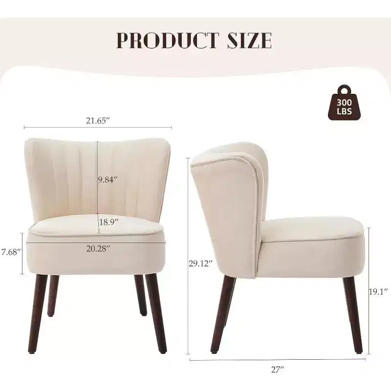Fauteuil d'appoint en velours, fauteuil de salon moderne avec pieds en bois, fauteuil à oreilles supportant jusqu'à 136 kg, fauteuil de lecture confortable pour chambre, salon, bureau