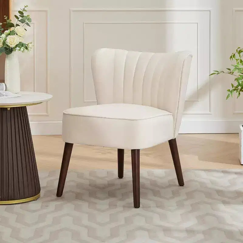 Fauteuil d'appoint en velours, fauteuil de salon moderne avec pieds en bois, fauteuil à oreilles supportant jusqu'à 136 kg, fauteuil de lecture confortable pour chambre, salon, bureau