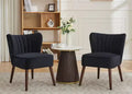 Velvet Accent Chair, Modern Lounge Chair with Wood Legs, 300Lb Capacity Wingback Chair, Comfortable Reading Chair for Bedroom, Living Room, Office