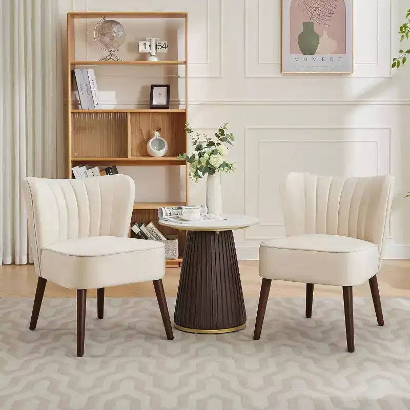 Fauteuil d'appoint en velours, fauteuil de salon moderne avec pieds en bois, fauteuil à oreilles supportant jusqu'à 136 kg, fauteuil de lecture confortable pour chambre, salon, bureau