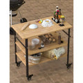 Bamboo Kitchen Storage Cart, 3-Tier Storage Rolling Trolley, Mobile Utility Trolley with Universal Silent Wheels, Suitable for Home Kitchens