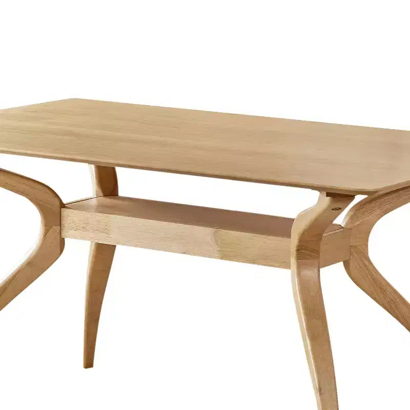 Ensemble de salle à manger 5 pièces en bois et tissu, style Mid-Century Modern