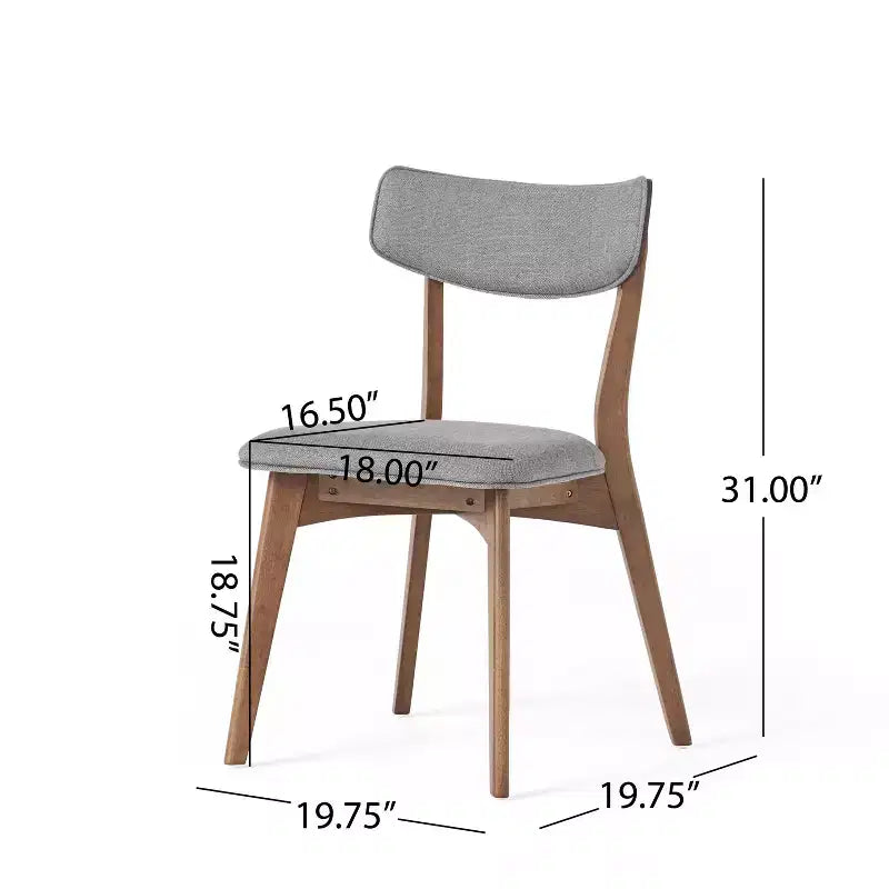Ensemble de salle à manger 5 pièces en bois et tissu, style Mid-Century Modern