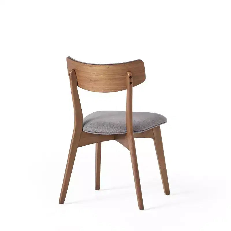 Ensemble de salle à manger 5 pièces en bois et tissu, style Mid-Century Modern