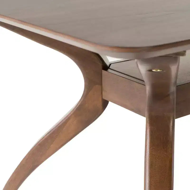 Ensemble de salle à manger 5 pièces en bois et tissu, style Mid-Century Modern