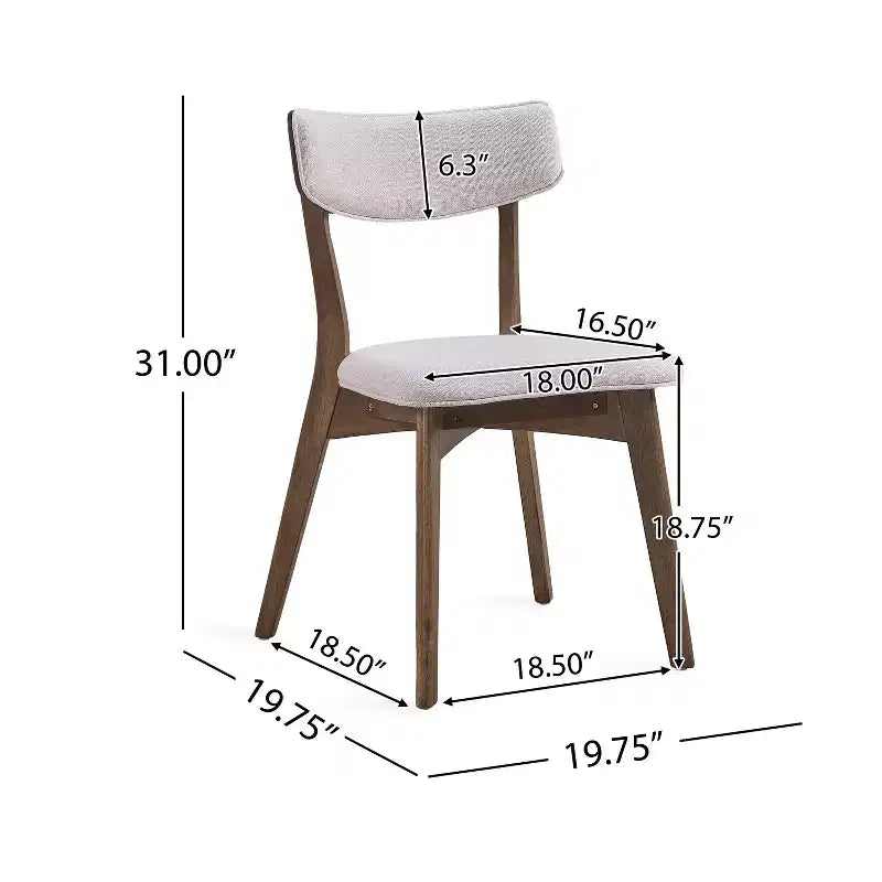 Ensemble de salle à manger 5 pièces en bois et tissu, style Mid-Century Modern