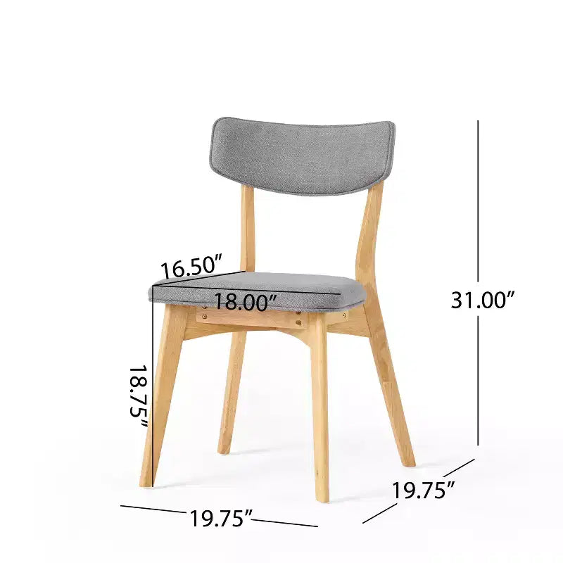 Ensemble de salle à manger 5 pièces en bois et tissu, style Mid-Century Modern