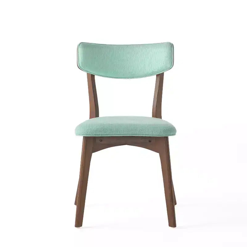 Ensemble de salle à manger 5 pièces en bois et tissu, style Mid-Century Modern