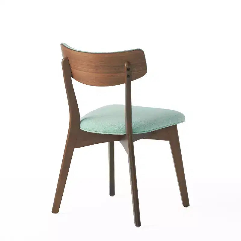 Ensemble de salle à manger 5 pièces en bois et tissu, style Mid-Century Modern