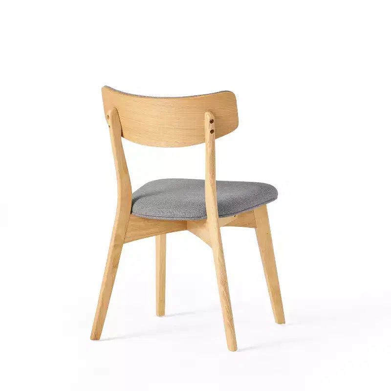 Ensemble de salle à manger 5 pièces en bois et tissu, style Mid-Century Modern