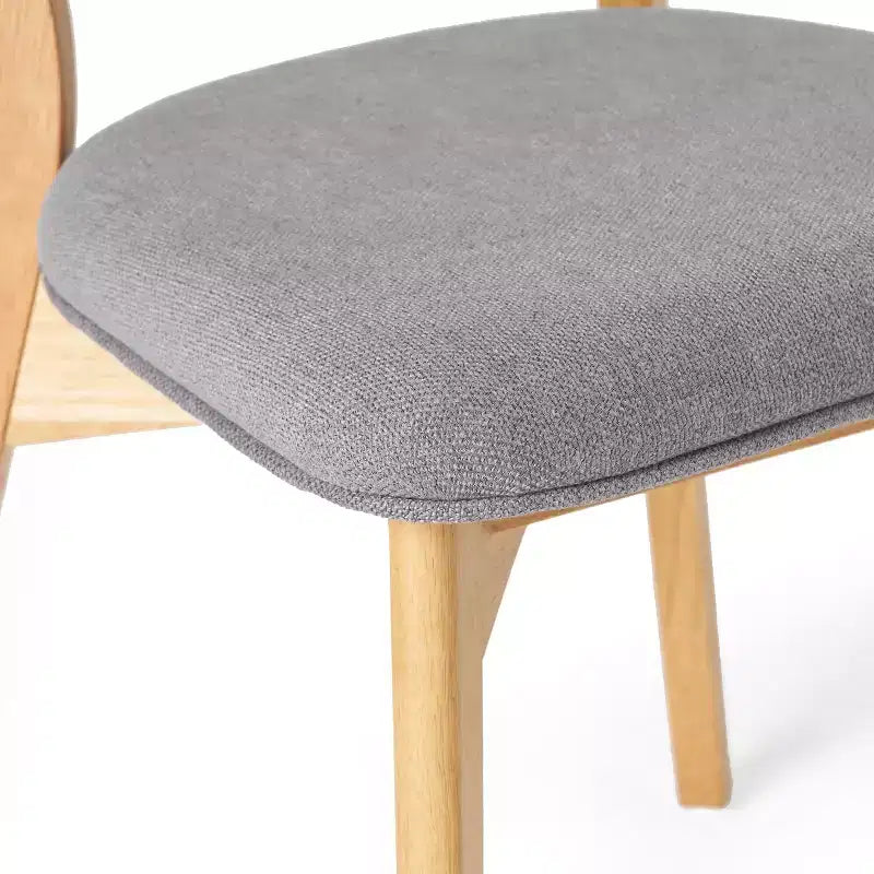 Ensemble de salle à manger 5 pièces en bois et tissu, style Mid-Century Modern