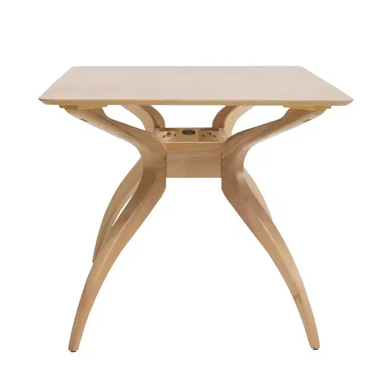 Ensemble de salle à manger 5 pièces en bois et tissu, style Mid-Century Modern