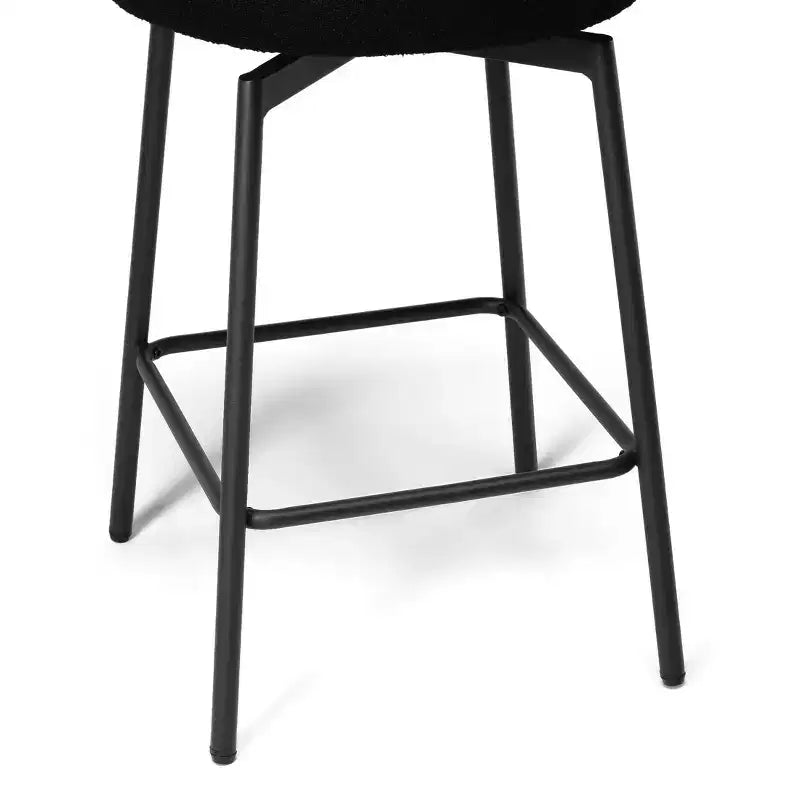 Tabourets de bar modernes à hauteur de comptoir en tissu imitation peau de mouton avec dossier (lot de 2)