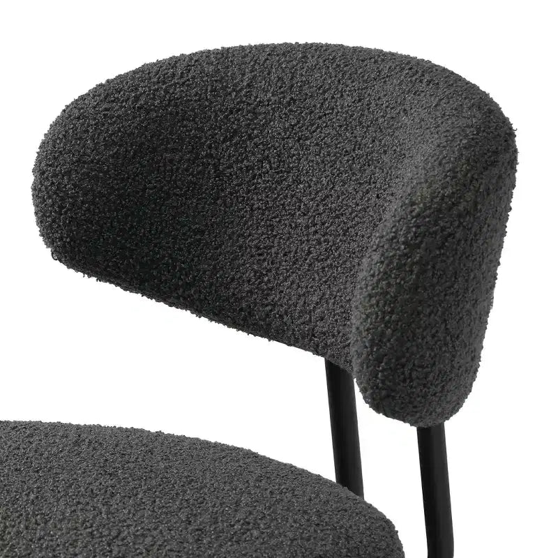 Tabourets de bar modernes à hauteur de comptoir en tissu imitation peau de mouton avec dossier (lot de 2)