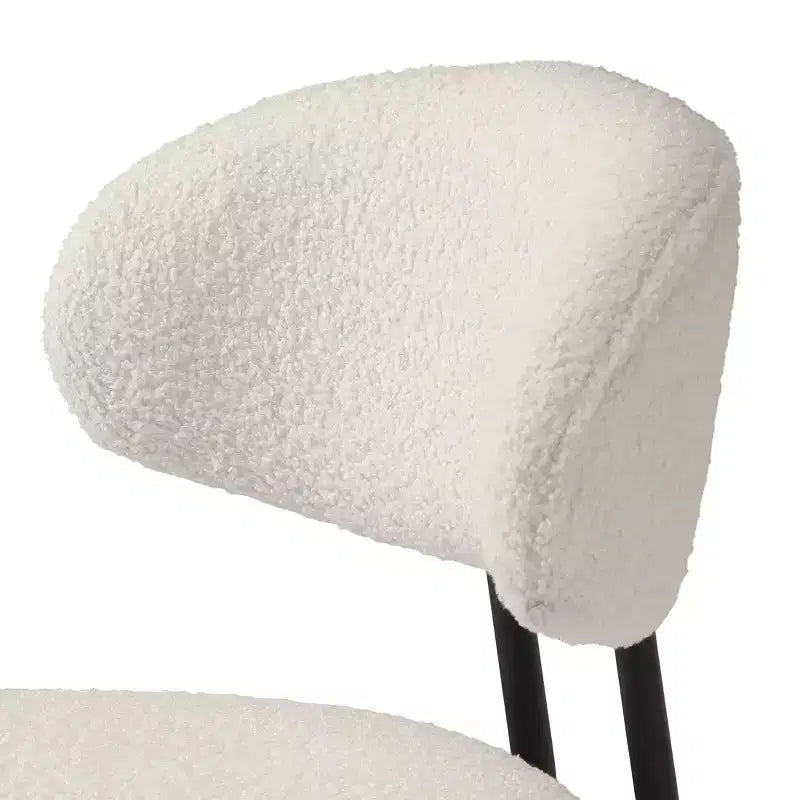 Tabourets de bar modernes à hauteur de comptoir en tissu imitation peau de mouton avec dossier (lot de 2)