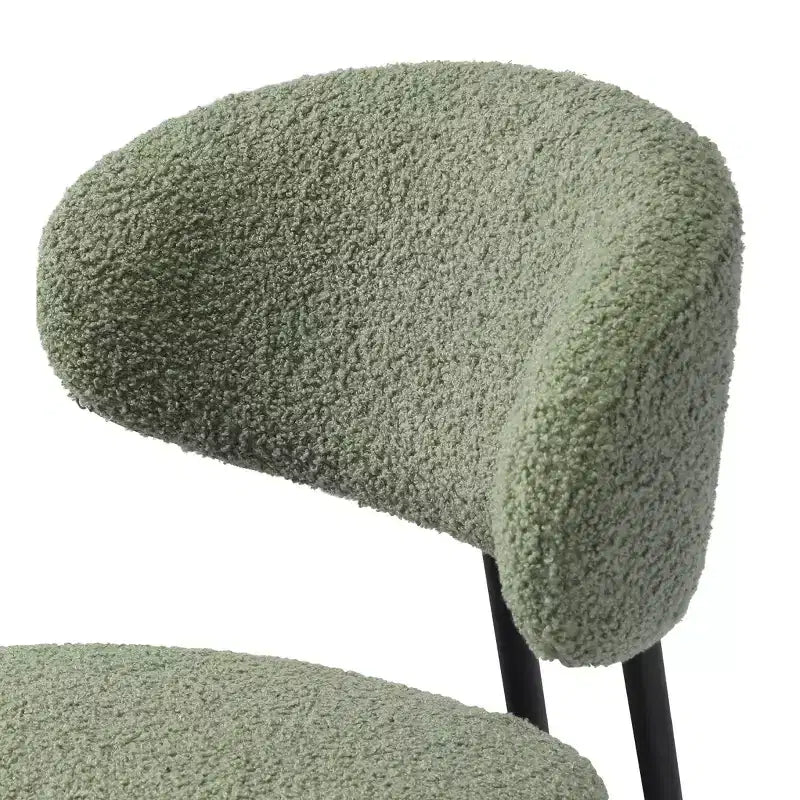 Tabourets de bar modernes à hauteur de comptoir en tissu imitation peau de mouton avec dossier (lot de 2)