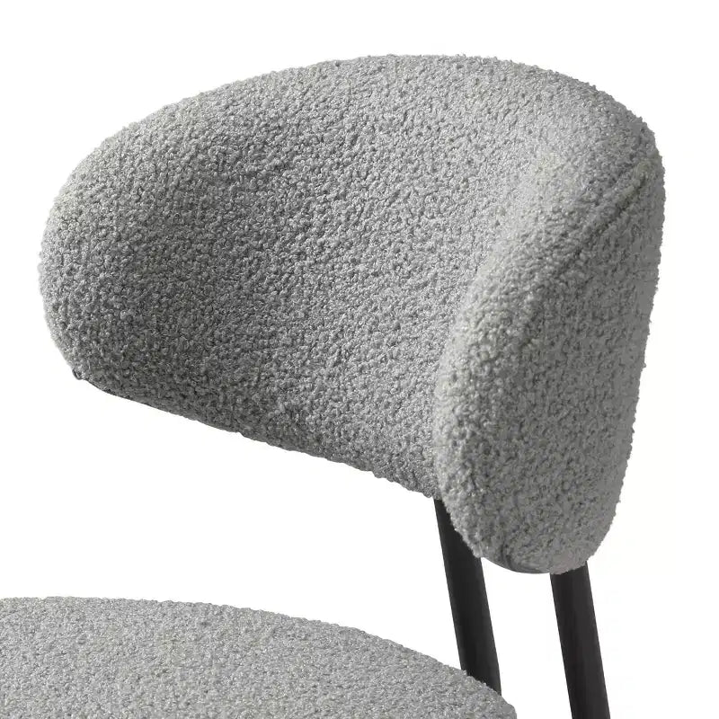 Tabourets de bar modernes à hauteur de comptoir en tissu imitation peau de mouton avec dossier (lot de 2)