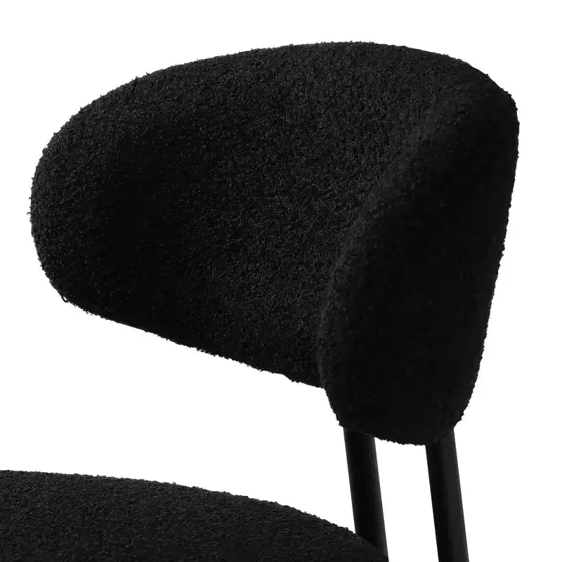 Tabourets de bar modernes à hauteur de comptoir en tissu imitation peau de mouton avec dossier (lot de 2)