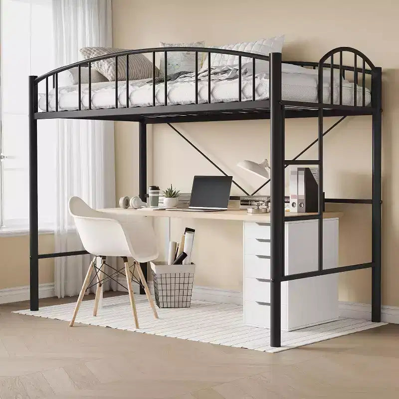 Acekool Twin Loft Bed - Space-Saving with Safety Rail