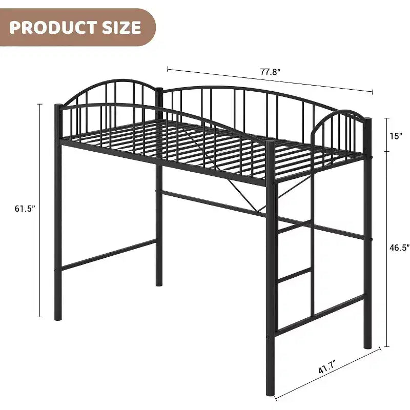 Lit mezzanine double - Compact et sécurisé avec barrière de protection