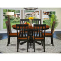 HomeStock Belmont 7 Piece, Pedestal Table Base, Oval Dining set, with Armless Chair, Black