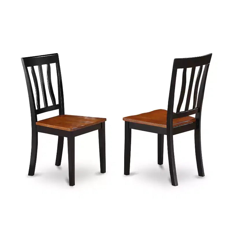 HomeStock Belmont, Ensemble de salle à manger ovale 7 pièces avec table à piédestal et chaises sans accoudoirs, Noir