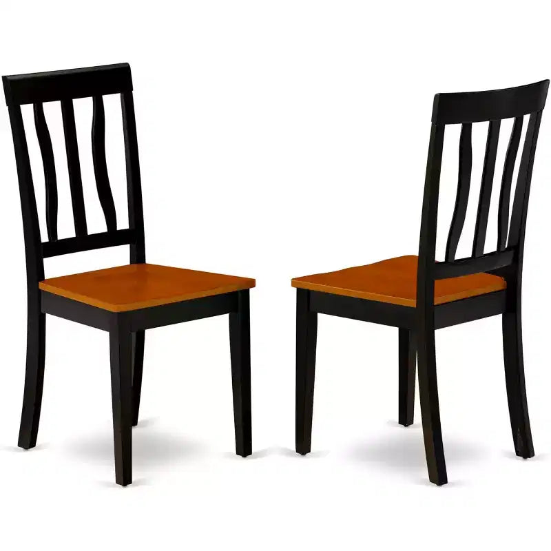 HomeStock Belmont, Ensemble de salle à manger ovale 7 pièces avec table à piédestal et chaises sans accoudoirs, Noir
