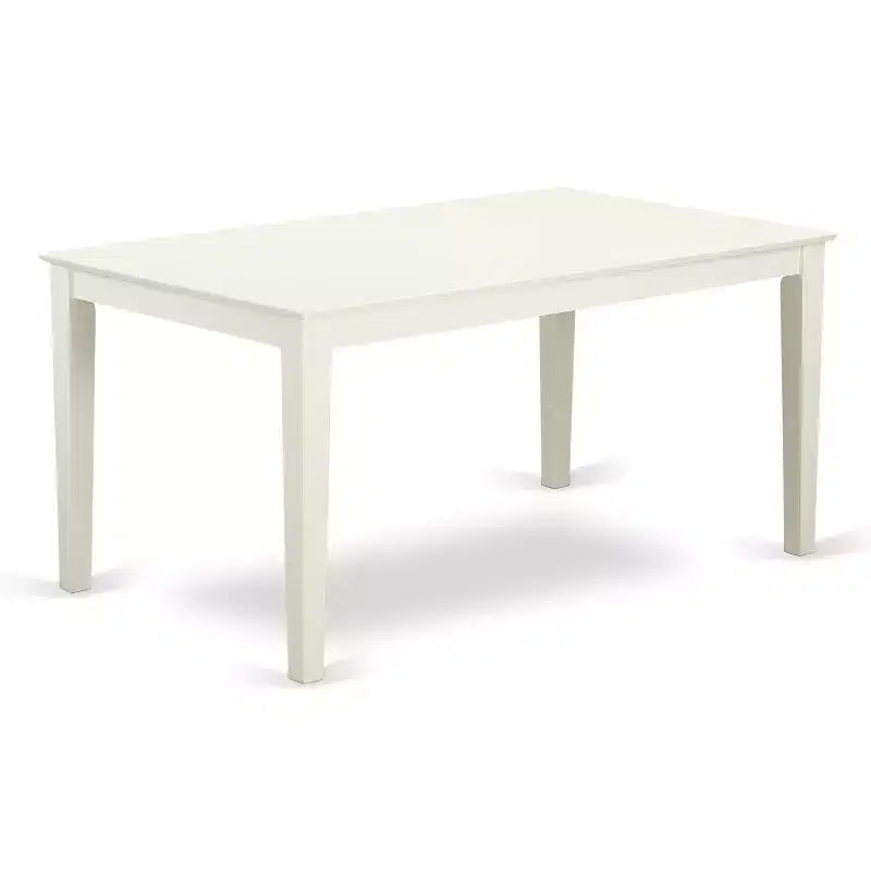 HomeStock Belmont – Salle à manger 6 pièces pour 6 personnes – Table de salle à manger, 4 chaises en bois et 1 banc – Blanc lin