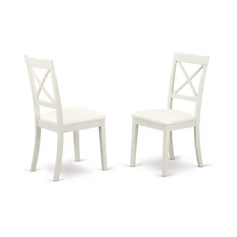 HomeStock Belmont – Salle à manger 6 pièces pour 6 personnes – Table de salle à manger, 4 chaises en bois et 1 banc – Blanc lin