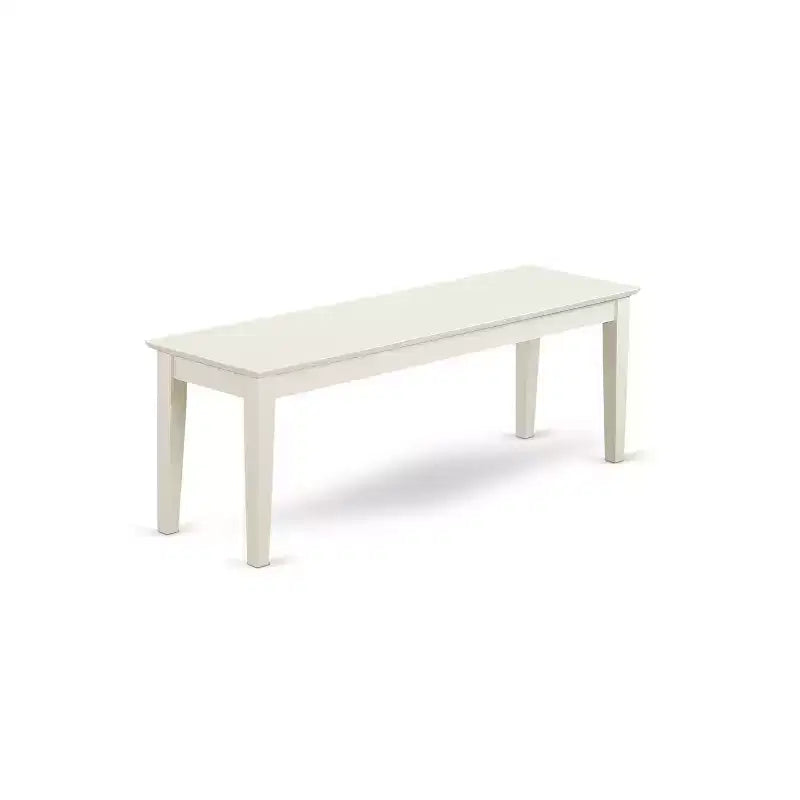 HomeStock Belmont – Salle à manger 6 pièces pour 6 personnes – Table de salle à manger, 4 chaises en bois et 1 banc – Blanc lin