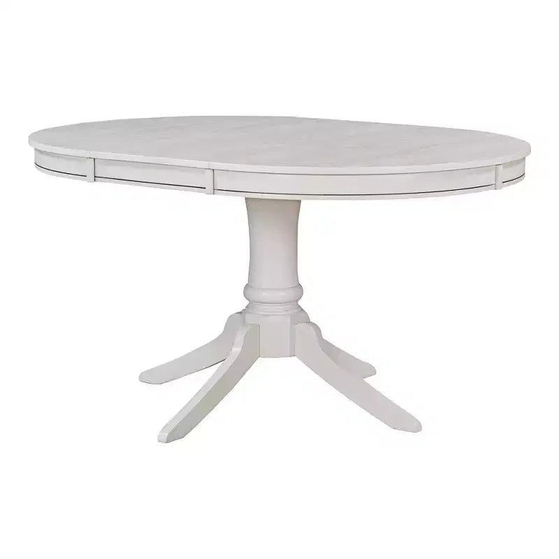 Ensemble Table à Manger Ronde Extensible pour 4, Style Ferme, avec 4 Chaises Rembourrées