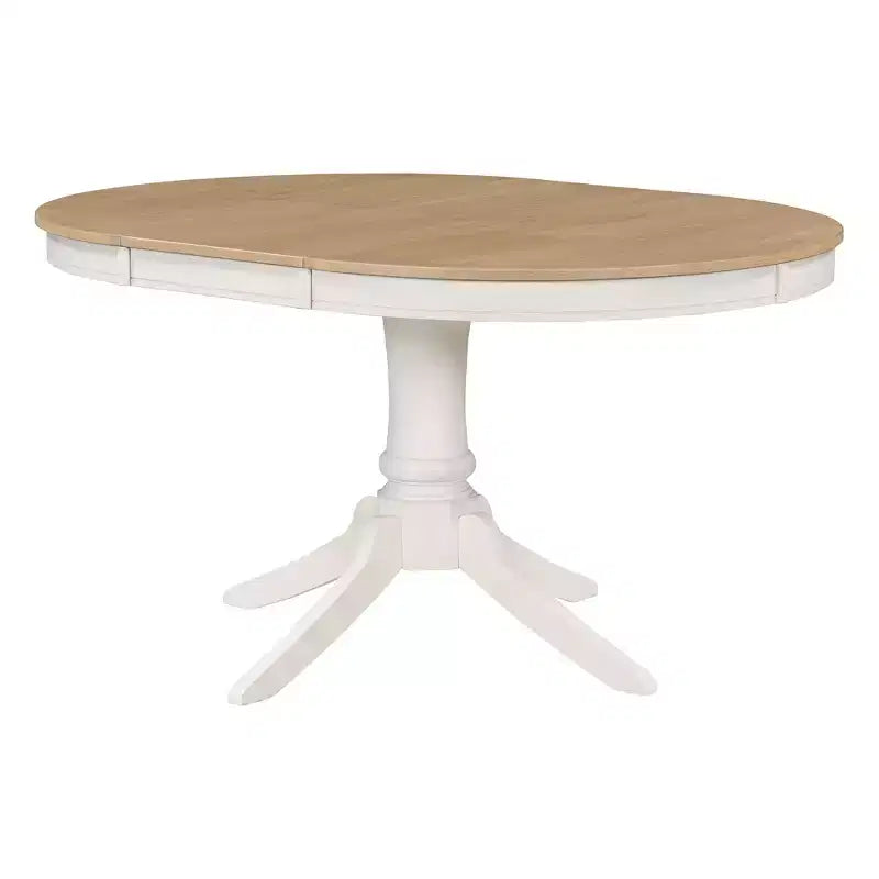 Ensemble Table à Manger Ronde Extensible pour 4, Style Ferme, avec 4 Chaises Rembourrées