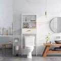 Acekool Bathroom Over The Toilet Storage Cabinet, Freestanding Above Toilet Space Saver Organizer with 1 Drawer and 2 Open Shelves, White