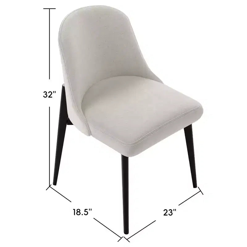 Ensemble de salle à manger PexFix 52 moderne avec 6 chaises rembourrées, table ronde, dessus en bois texturé noir, piédestal plissé, sièges beiges pour cuisine et salle à manger