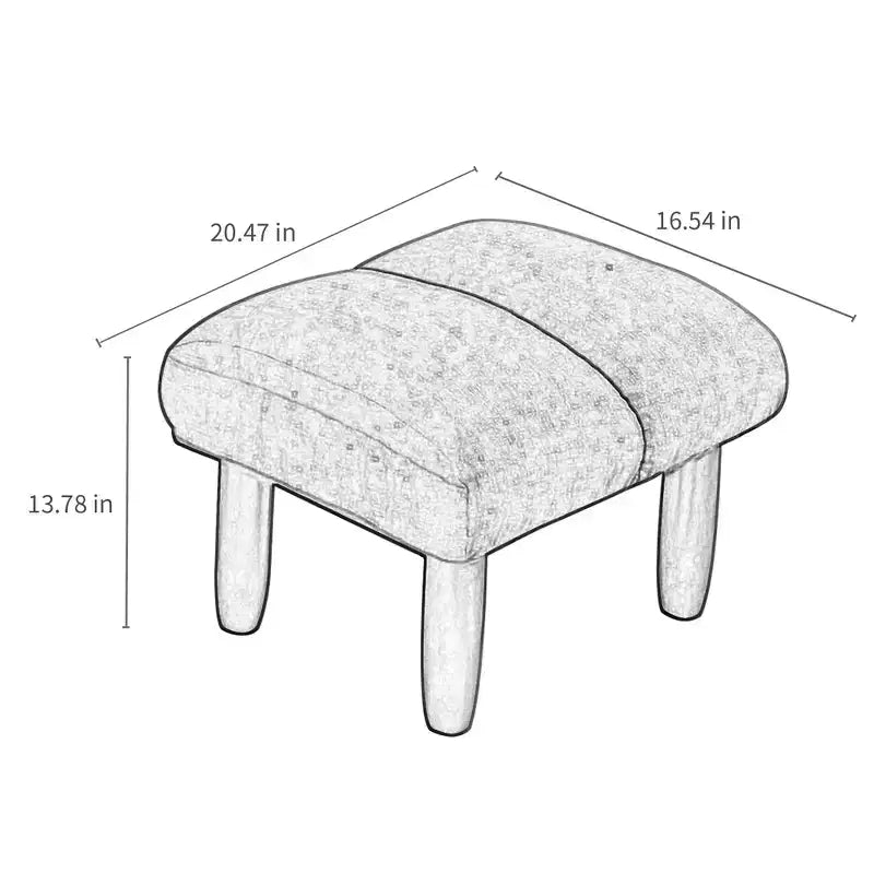 Fauteuil GDFStudio Sorrel moderne pivotant à 360° en lin avec dossier réglable et pouf