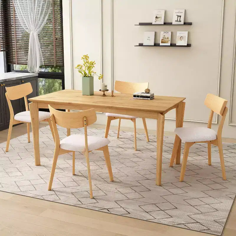 Ensemble de salle à manger 7 pièces Christopher Knight Home Adrian de style moderne du milieu du siècle, table en bois et chaises rembourrées