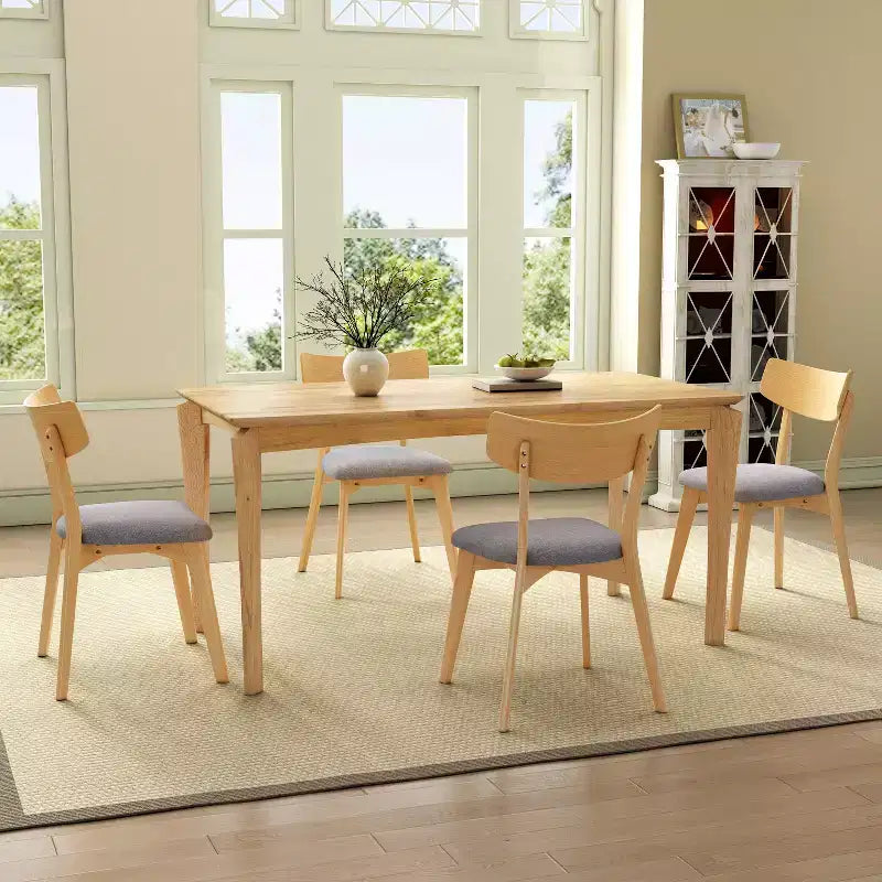 Ensemble de salle à manger 7 pièces Christopher Knight Home Adrian de style moderne du milieu du siècle, table en bois et chaises rembourrées