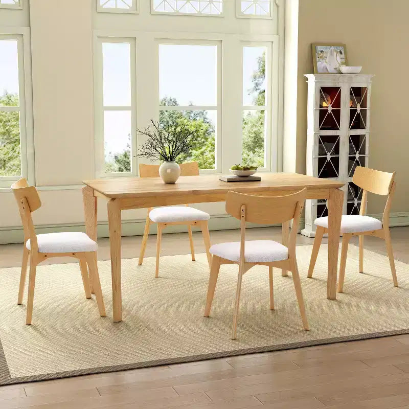 Ensemble de salle à manger 7 pièces Christopher Knight Home Adrian de style moderne du milieu du siècle, table en bois et chaises rembourrées