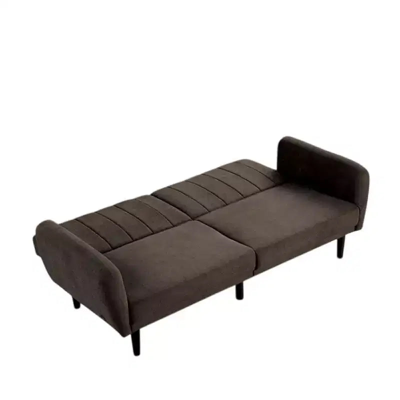 Canapé-lit futon pliant Royal Hampton, marron foncé, dossier capitonné rétro