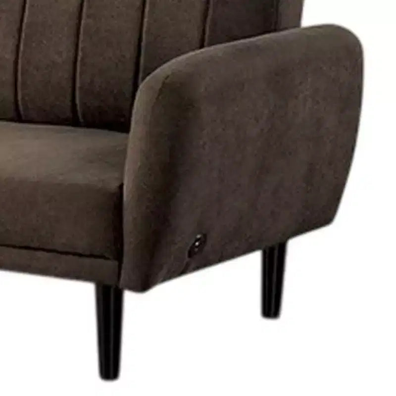 Canapé-lit futon pliant Royal Hampton, marron foncé, dossier capitonné rétro