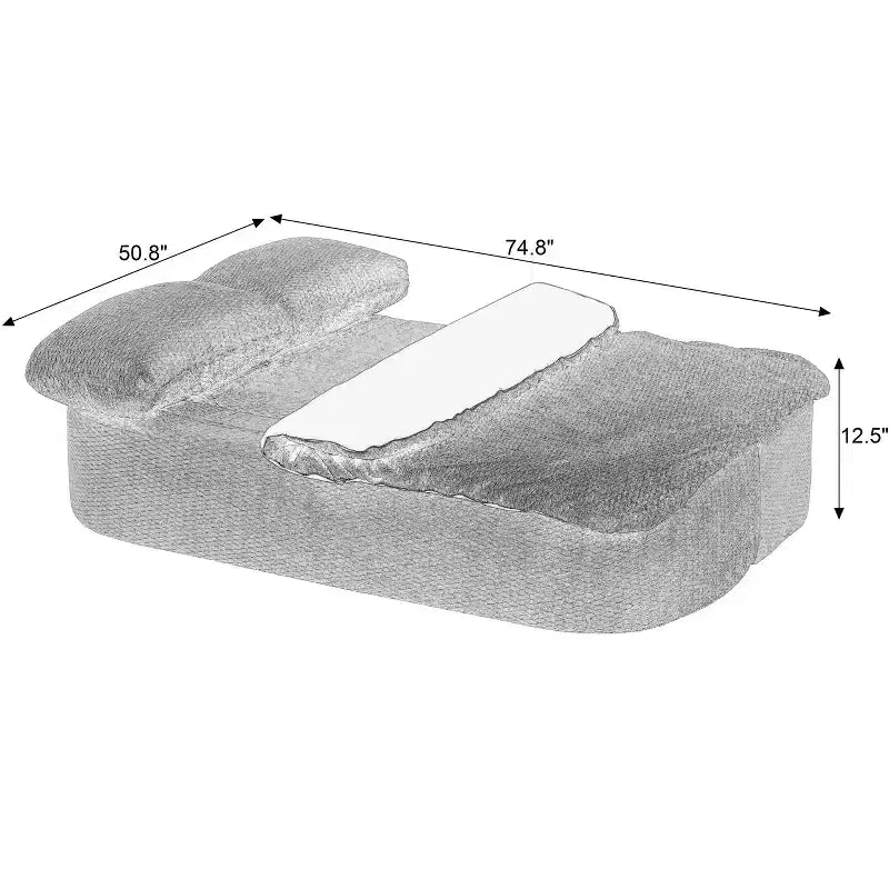 Canapé-lit futon pliable convertible moderne Okak pour salon ou chambre, canapé profond avec dossier confortable et couverture coussinée
