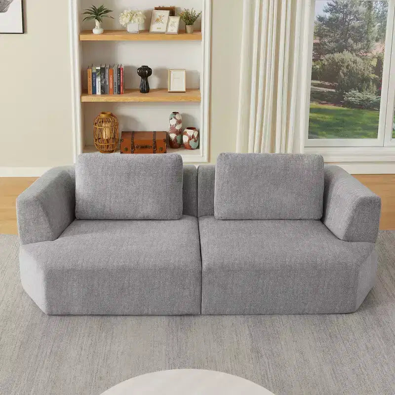 Canapé-lit futon pliable convertible moderne Okak pour salon ou chambre, canapé profond avec dossier confortable et couverture coussinée