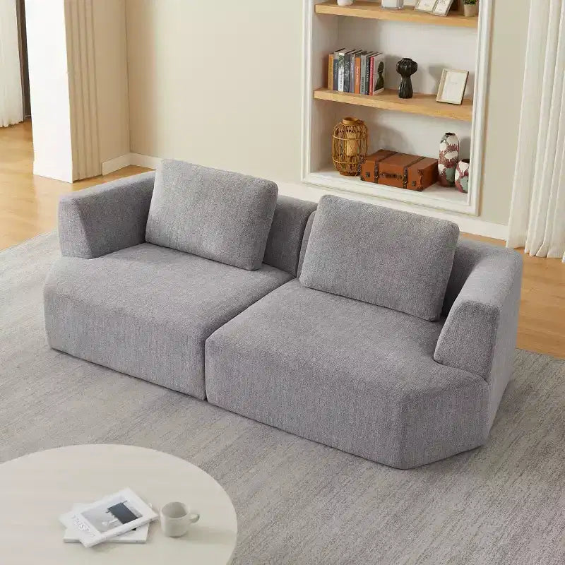 Canapé-lit futon pliable convertible moderne Okak pour salon ou chambre, canapé profond avec dossier confortable et couverture coussinée