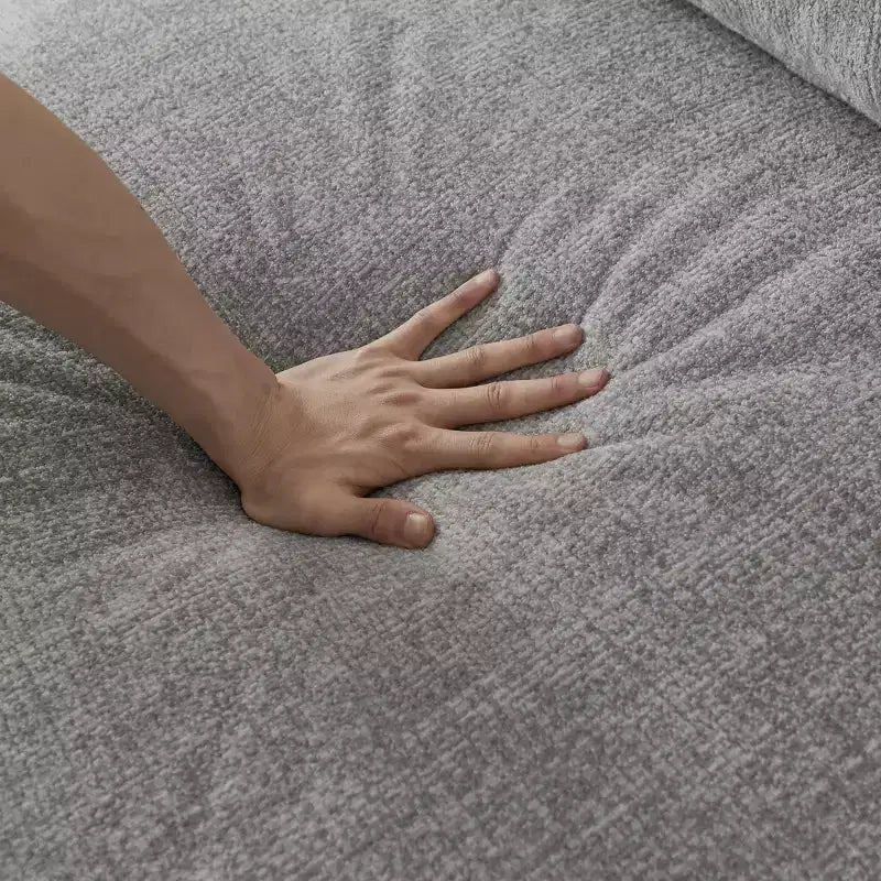 Canapé-lit futon pliable convertible moderne Okak pour salon ou chambre, canapé profond avec dossier confortable et couverture coussinée