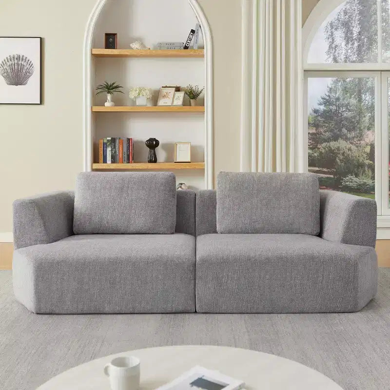 Canapé-lit futon pliable convertible moderne Okak pour salon ou chambre, canapé profond avec dossier confortable et couverture coussinée