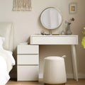 GDFStudio Soren Modern Wooden Vanity Table with 4 Drawers and Stool