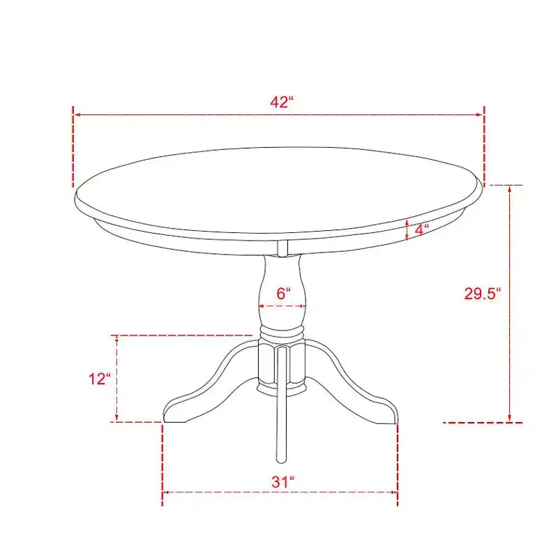Table à manger 5 pièces en bois massif à finition brossée noire avec 4 chaises avec