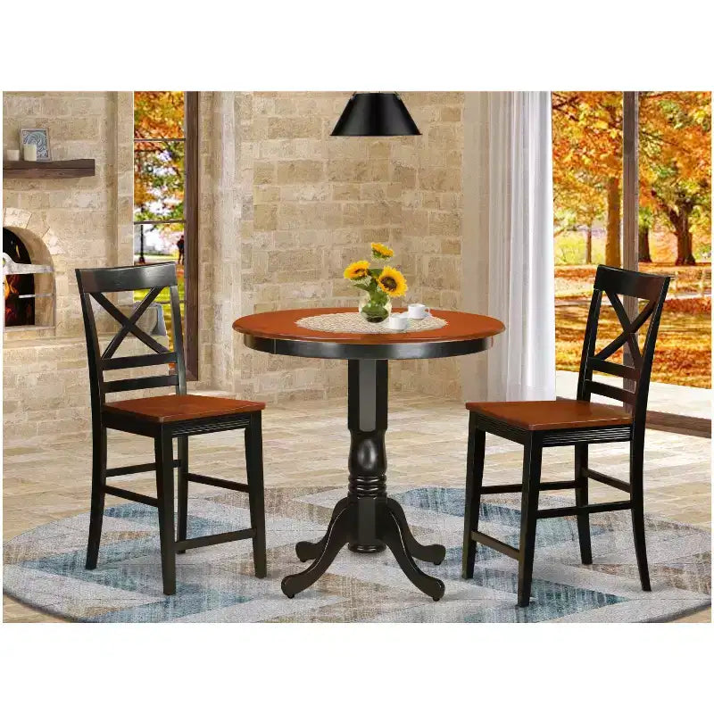Ensemble Table Hauteur Comptoir - Table et Tabourets de Bar de Cuisine - 5 Pièces Design Moderne