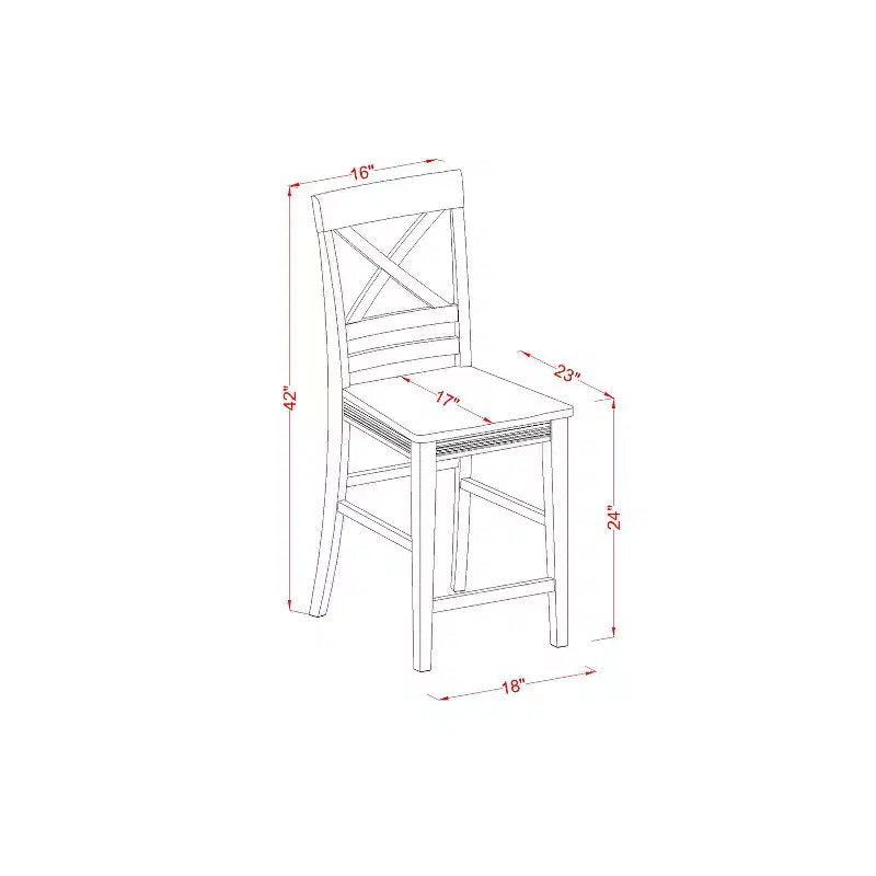Ensemble Table Hauteur Comptoir - Table et Tabourets de Bar de Cuisine - 5 Pièces Design Moderne